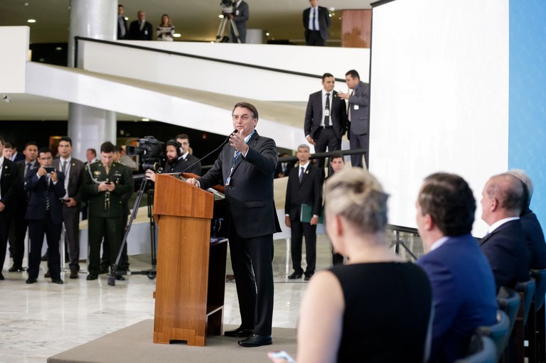 Palavras do Presidente da República, Jair Bolsonaro. Foto: Isac Nóbrega/PR