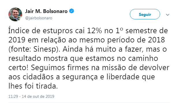 bolsonaro indice de criminalidade