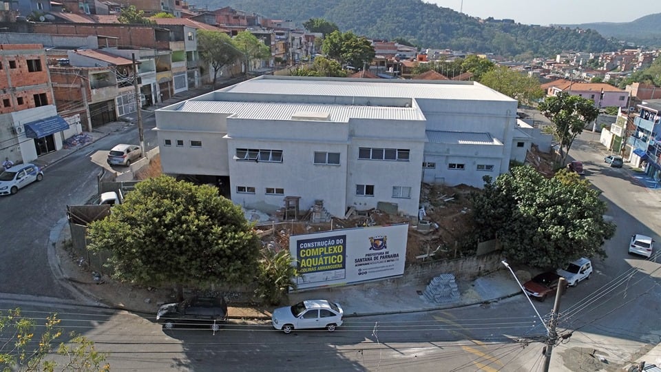 Foto: Obra do Novo Complexo Aquático no bairro Colinas da Anhanguera